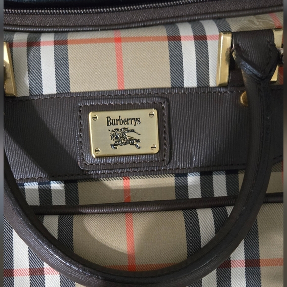 Burberry Plaid Leather Trimmed Luggage - Picture 5 of 10